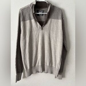 BKE | Men's Tan and Gray Zip-Up Sweater |
Size Large